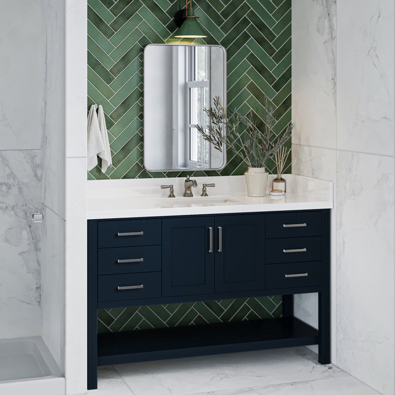 Moille Laveda 55" Single Bathroom Vanity Set, Midnight Blue