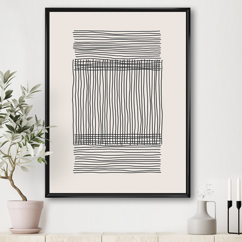 «Minimal Geometric Compostions of Elementary Forms XXII», reproduction d'art murale moderne, Noir, H 40 po x l 30 po