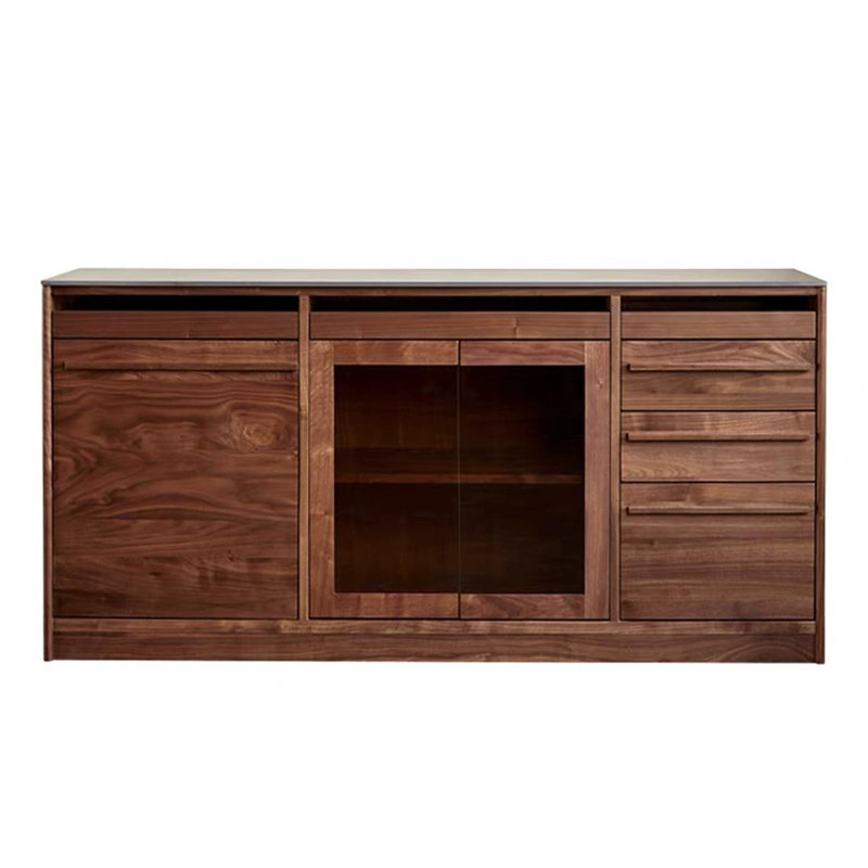 Buffet en bois massif de style scandinave, H 34,6 po x l 78,7 po x P 18,5 po 