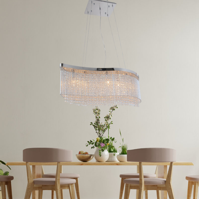 Lustre en cristal Hockaday, 5 lumières, H 12 po x l 32 po x P 32 po