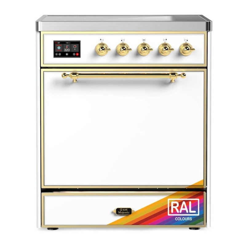 Cuisinière à induction 30 pouces avec 4 éléments à induction en majestueux Majal III Series (garniture laiton), Laiton