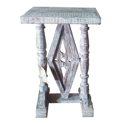 Arkeia Solid Wood Trestle End Table