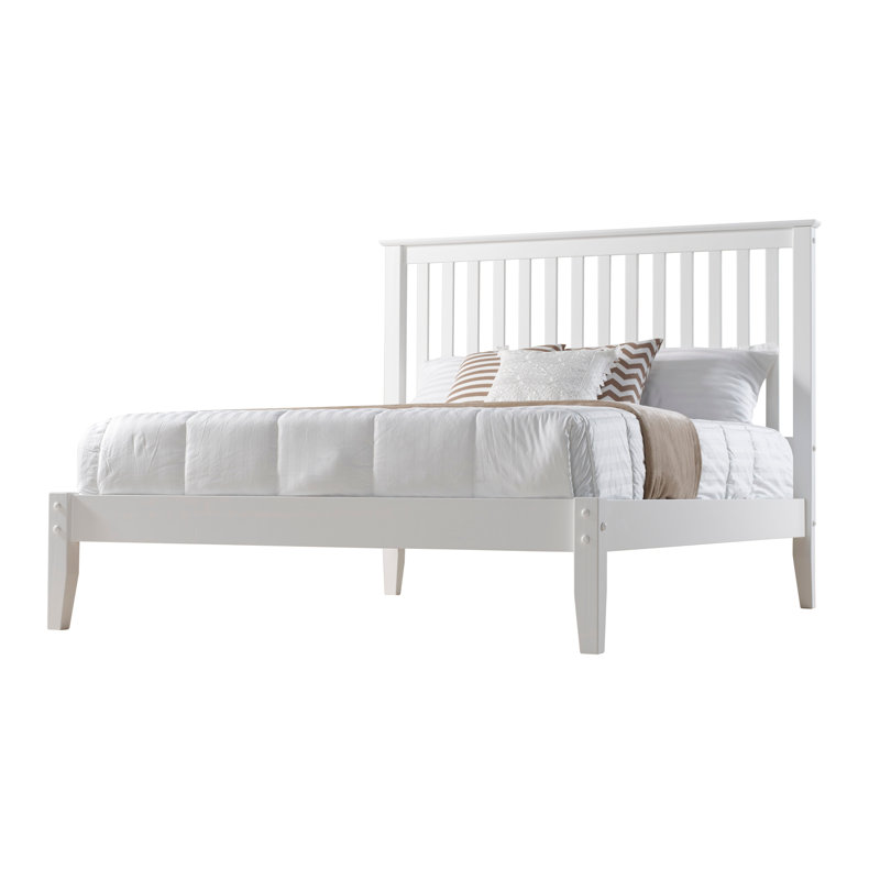 Lit en bois massif Faringdon, Roi, Blanc