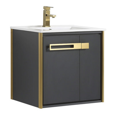 24'' Single Bathroom Vanity with Vitreous China Top