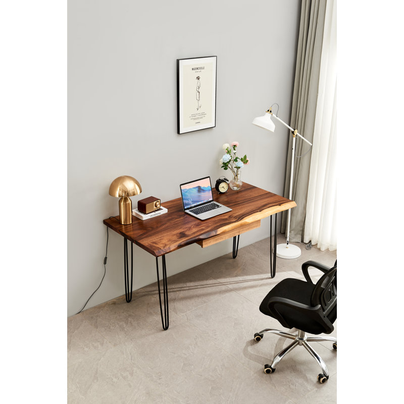 Steel Writing Desk, 29.5" H x 34" W x 20" D