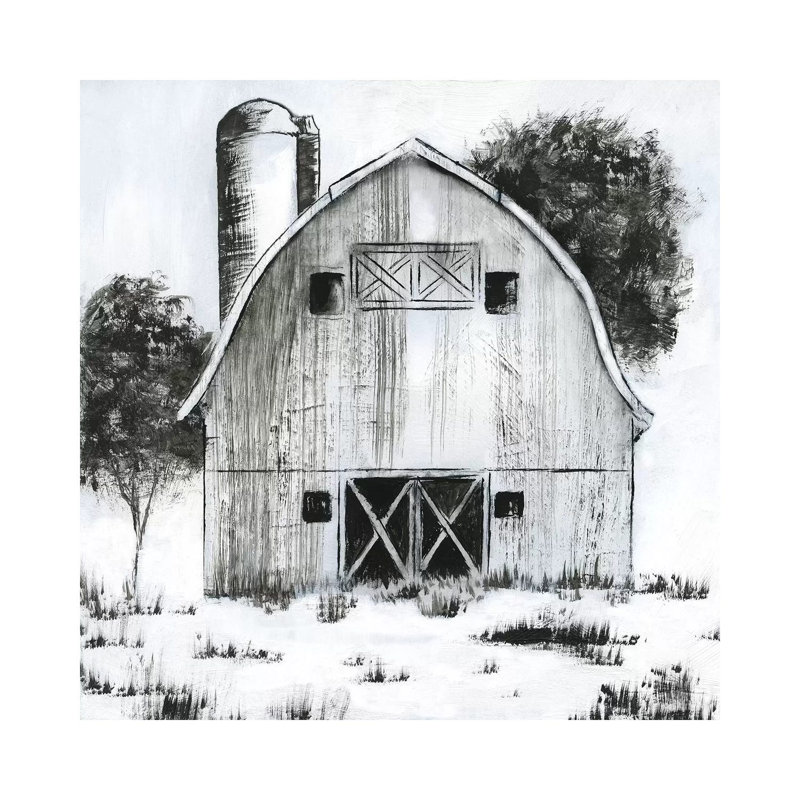 Black & White Barn I by Nan - Print on Canvas, Wrapped Canvas, 45.72 cm H x 45.72 cm W x 1.91 cm D