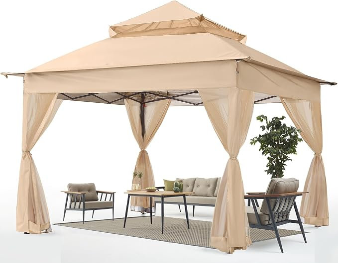 Pavillon de jardin en acier, Kaki