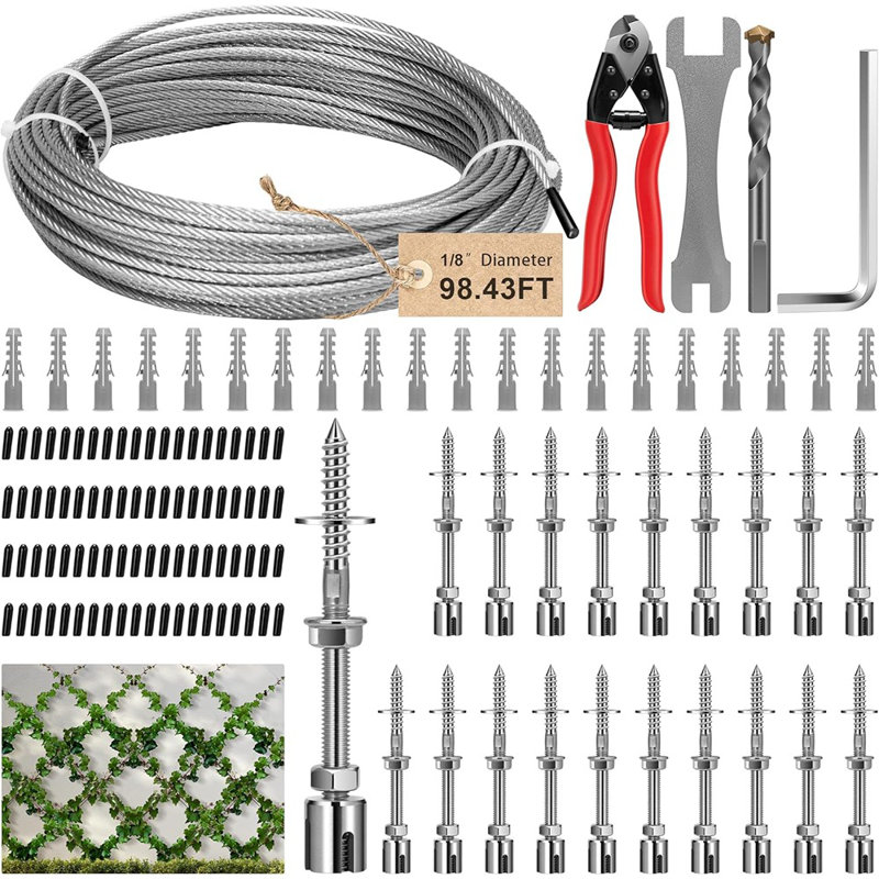 Wire Trellis Kit With 20 Adjustable Set Holders And 98.4...