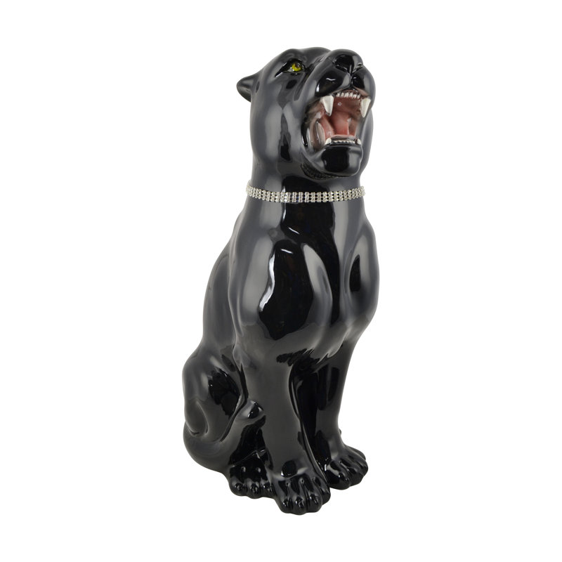 Panthère en céramique noire 22 po