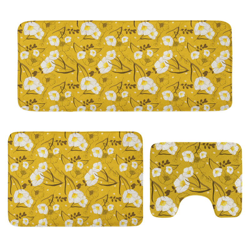  Ensemble de 3 tapis de salle de bain Hawaii Hawaii