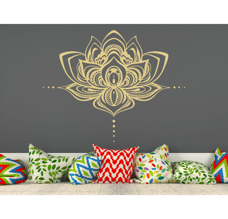 Décalcomanie murale fleur lotus Natazhat, Brun pâle