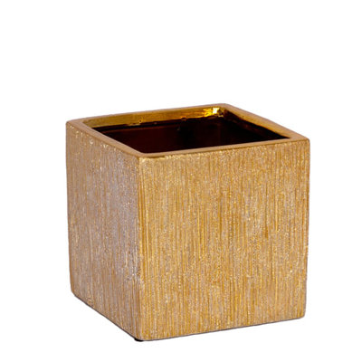 Pot carré en céramique brossée Poppy