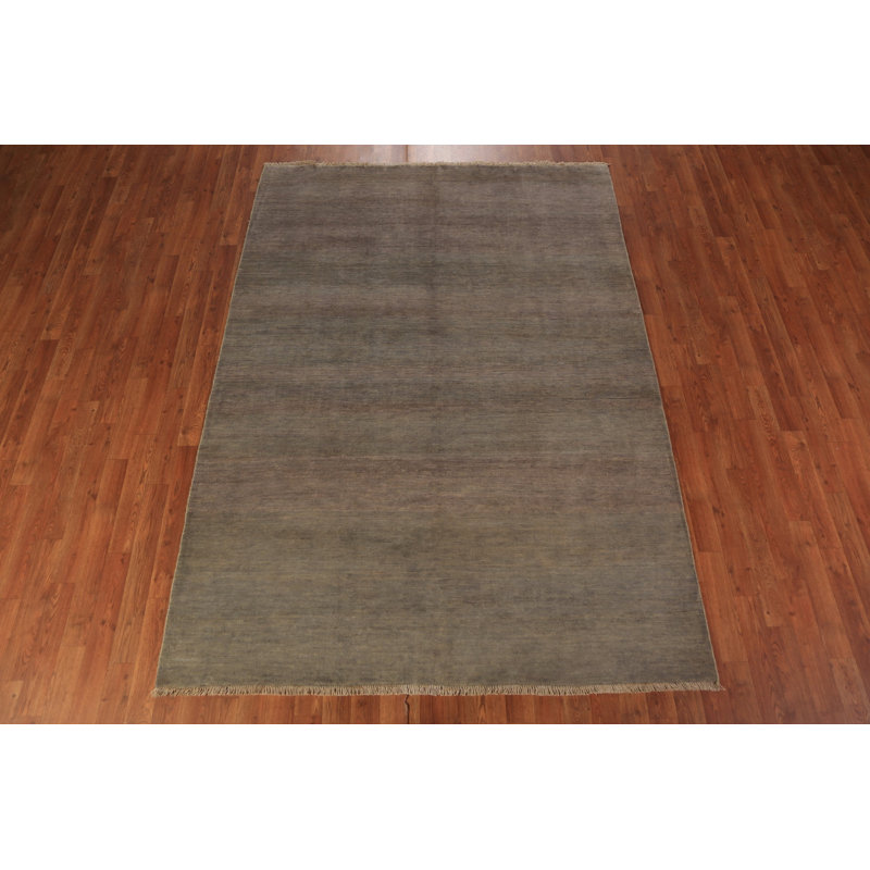 Tapis beige et gris moderne Gabbeh 6 x 8