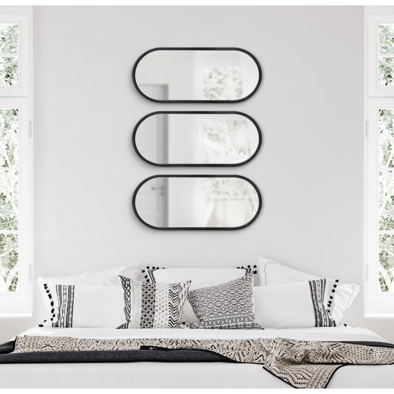 Engineered Wood Mirror, Black