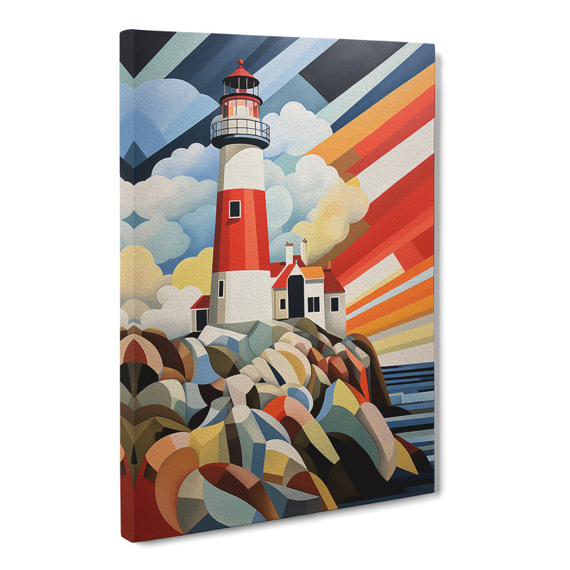 Lighthouse Constructivism - Wrapped Canvas Print, 50cm H x 35cm W x 3cm D