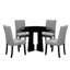 43-inch Round Dining Table With 4 Comfortable Upholstered Chairs - Stylish, 5 And Chair Construction,