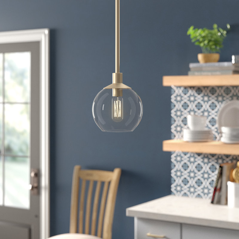  1 - Light Single Globe Convertible Mini Pendant Flush Mount Ceiling Light, Alturas Gold