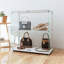 Vitrine en verre trempé, armoire à vin, armoire de rangement, classeur, avec bande lumineuse à DEL Bluetooth, roulettes pivotantes verrouillables, convient aux sols inégaux, peut être placé n'importe où-1622539969