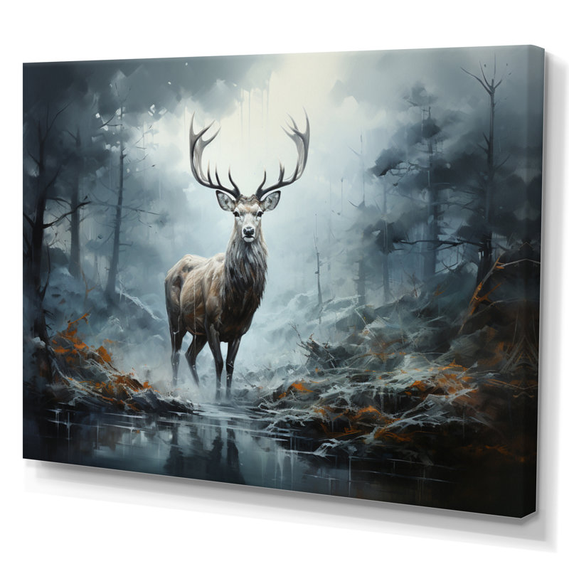 Deer Whispering Mist I - impression, Toile tendue, H 34 po x l 44 po x P 1,5 po