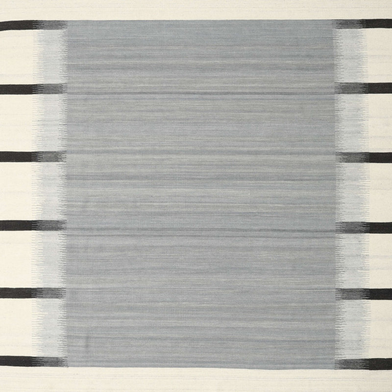 Tapis abstrait beige / noir / gris, Carré 5 pi