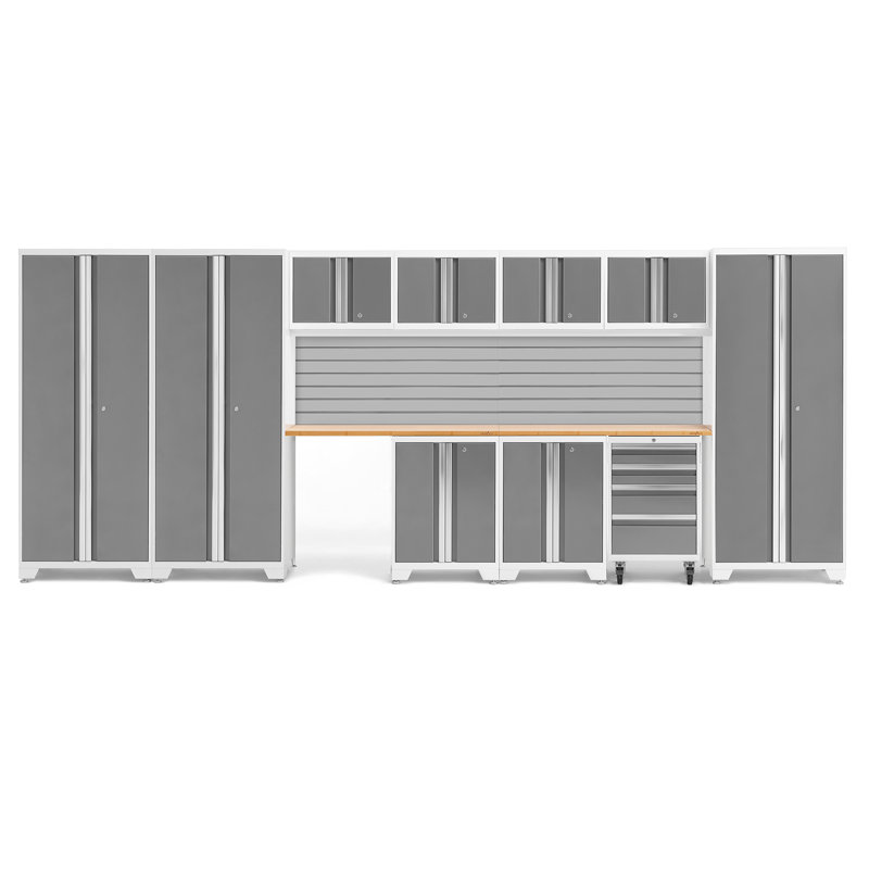 Bold Series 12 Piece Complete Storage System Set, Bamboo, No Light, Platinum