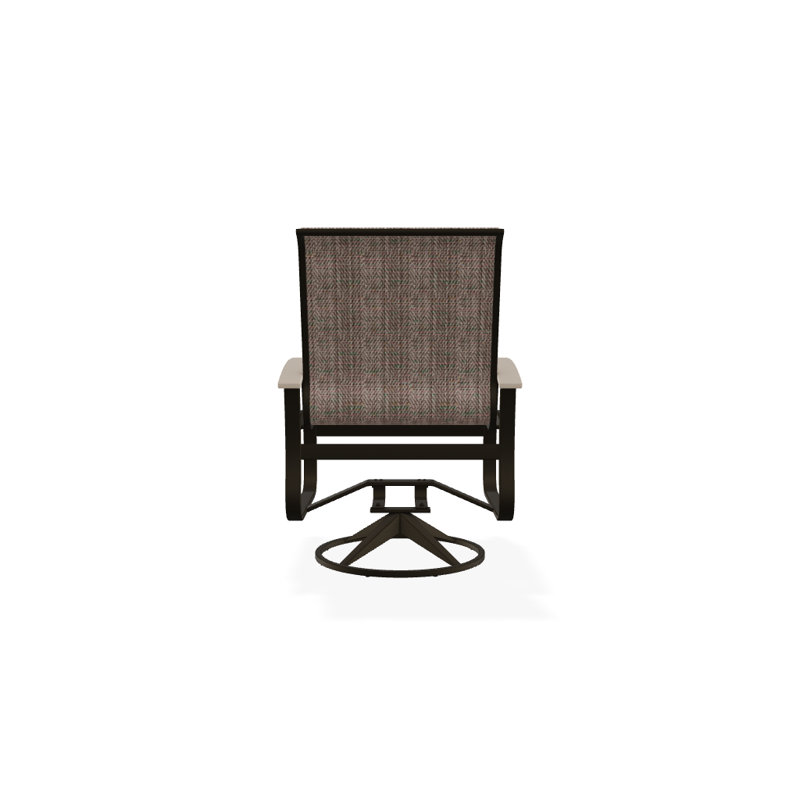 Belle Isle Outdoor Dining Armchair, Desert P60, Textured Beachwood, Black 5D Sunbrella®
