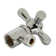 Toilet Supply Kit with 12" Corrugated Riser, Cross Handle Angle Stop, Compression Adaptor & Flanges