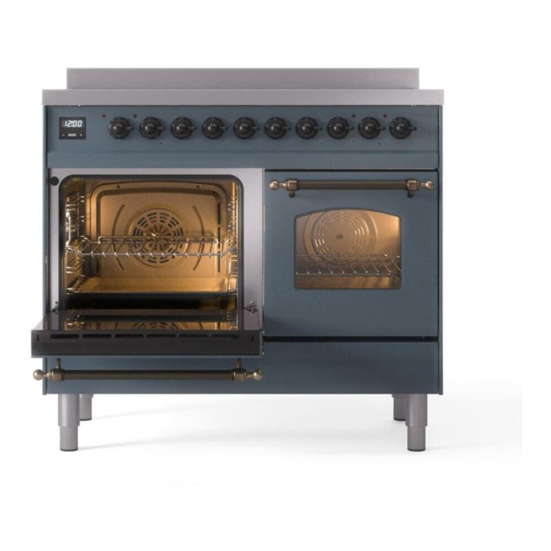 ILVE Nostalgie II 40 in Induction Range, Blue Gray/Bronze
