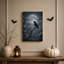Art mural sur toile, "Black Raven" perché sur une branche torsadée sous Halloween-488025207