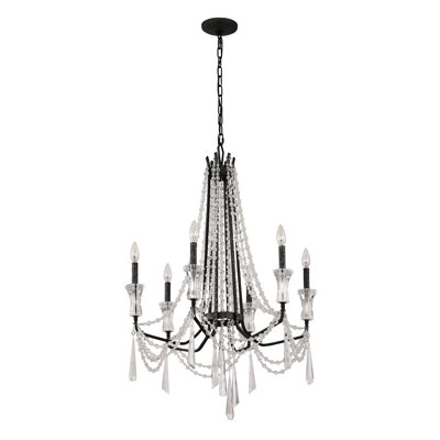 Barcelona Crystal Chandelier - 6-Light - Onyx