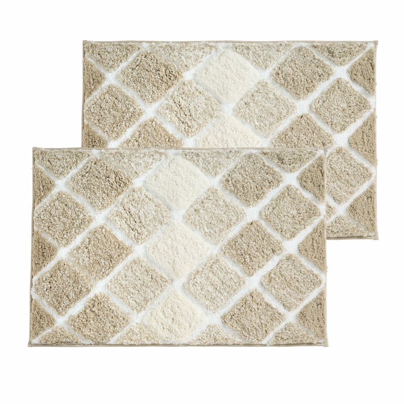 Tapis de bain en microfibre surdimensionné Spa - paquet de 1 ou 2 24 po x 36 po, Beige