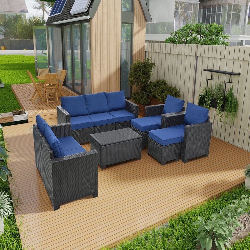 Ensemble de mobilier d'extérieur pour la construction robuste et polyvalent, Bleu très foncé
