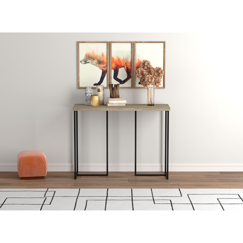 Console de 39,5 po Braiya, Noir, Taupe foncé