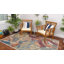Tapis intérieur / extérieur vert / rouge à motif abstrait Tinesford-706499056