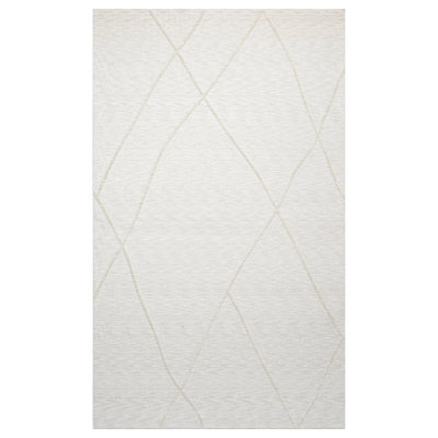 Abstract Modern High-Low/Carved Polyester Area Rug, Cream