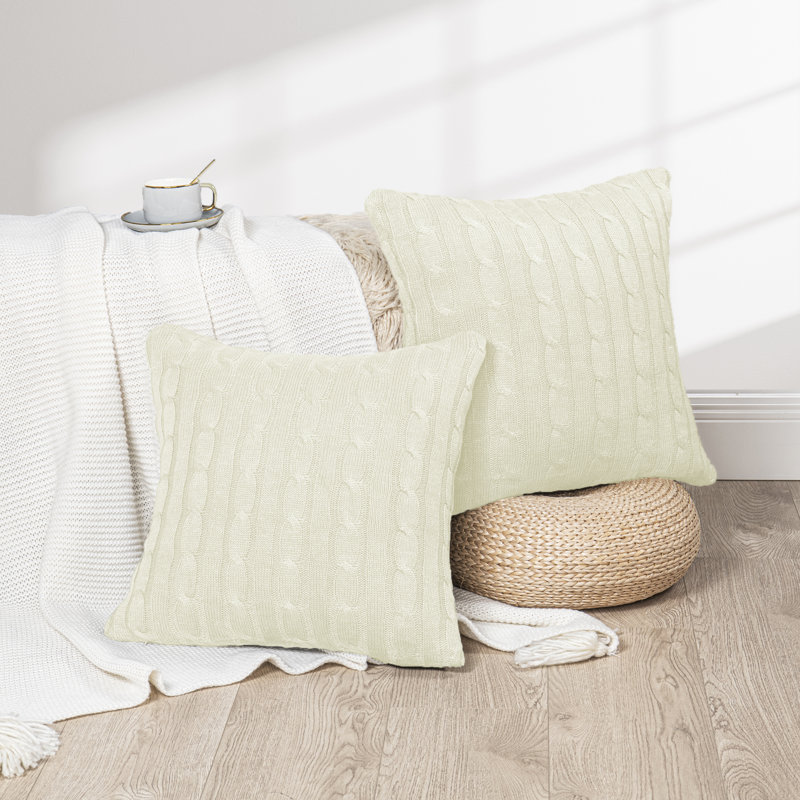 Square Cushion Cover, Antique White