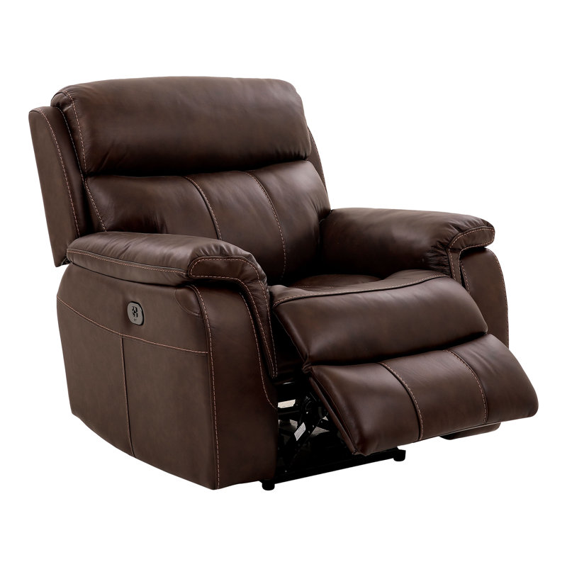 Raashi 41" Wide Genuine Leather Power Wall Standard Recliner