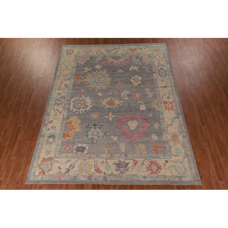 Tapis oriental à motif de teinture végétale Oushak 12