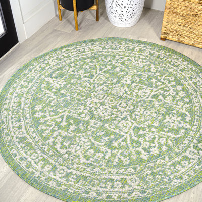 Tapis d'intérieur / extérieur crème / vert Massimo Bohemian Medallion