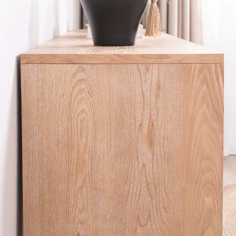 Rustic Wood Console Table with Natural Log Accent