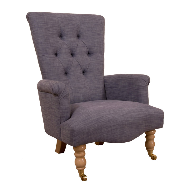 Clarine Upholstered Armchair, Fortuna Honey Pattern, Light Oak