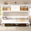 Lit escamotable simple avec station de charge et tiroir, blanc-130184360