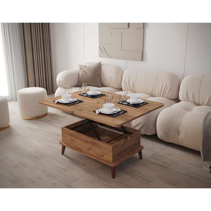 Armory Lift Top Four Leg Coffee Table with Storage, Walnut, Walnut