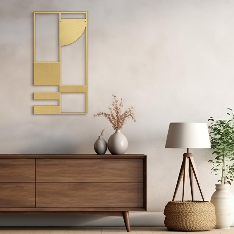 Wall Decor Metal, 24" H x 12" W x 0.05" D, Gold