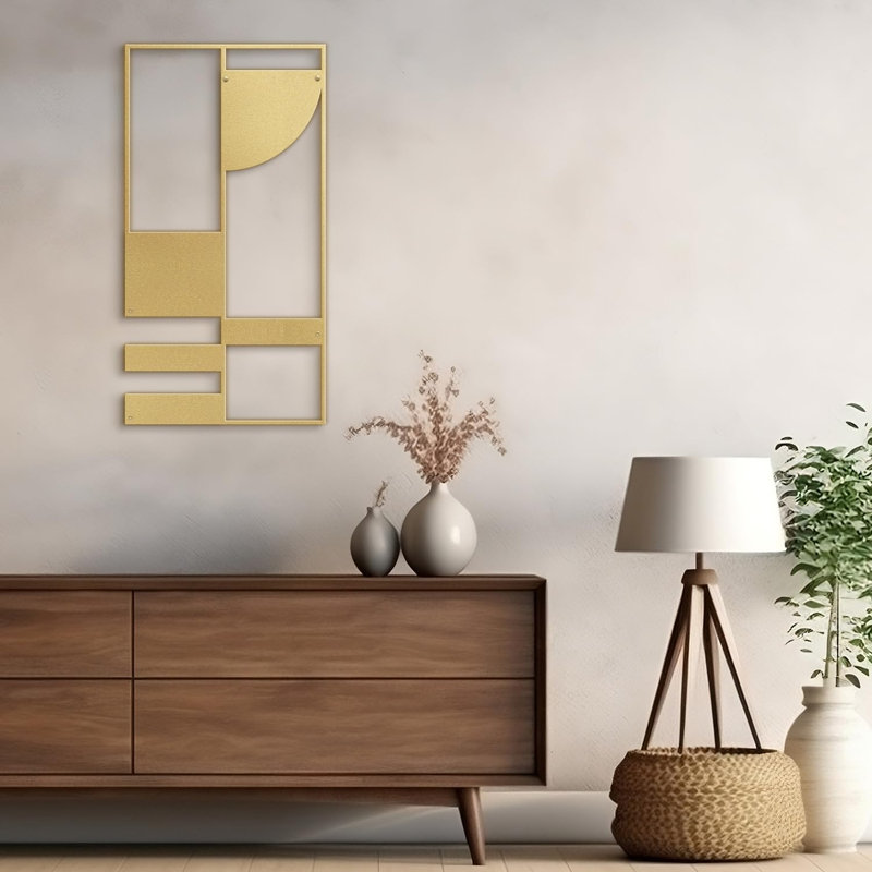 Wall Decor Metal, 36" H x 18" W x 0.05" D, Gold