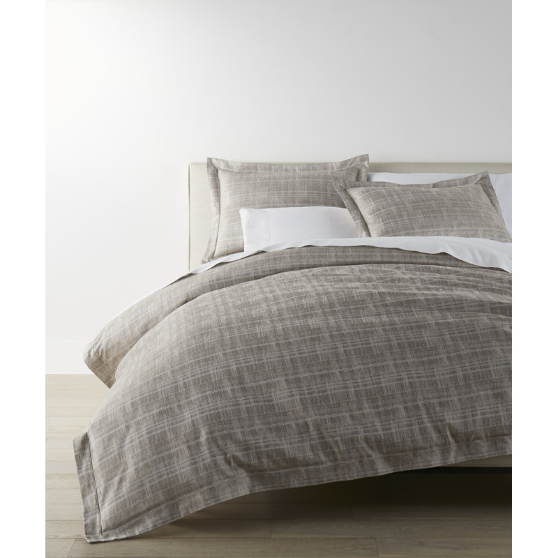 Biagio Standard Cotton Reversible Modern & Contemporary Duvet Cover, King Duvet Cover, Linen