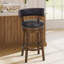 Tabouret de bar pivotant rembourré de 76 cm (30 po), tabouret d'îlot de cuisine pivotant à 360° avec siège et dossier rembourrés, structure en bois massif, repose-pieds et garniture cloutée.-957258354-958391965-936388590