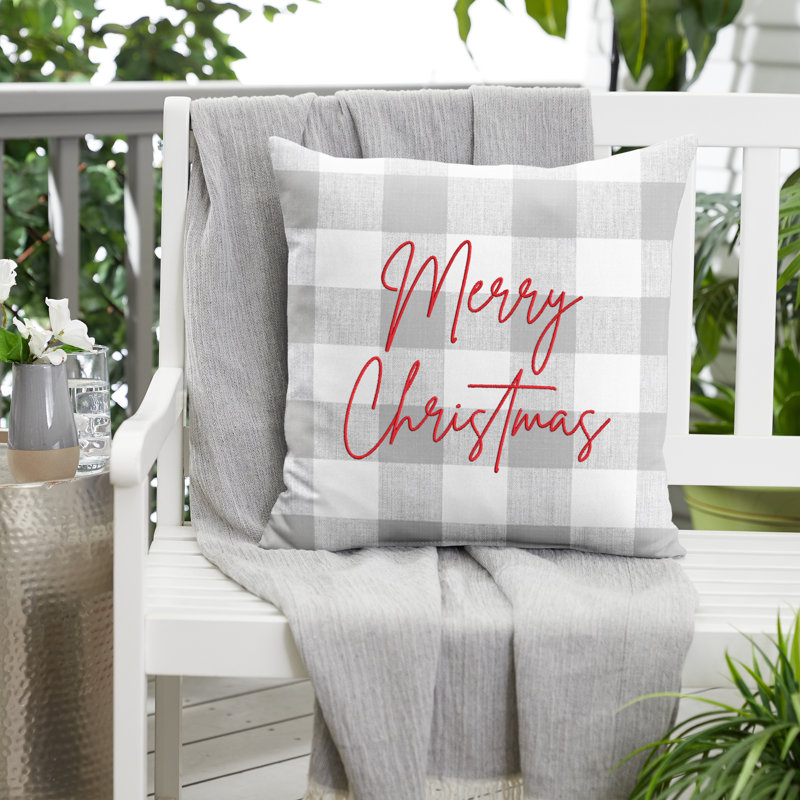  Housse de coussin d'extérieur carré Merry Christmas, 18 po x 18 po, Carré