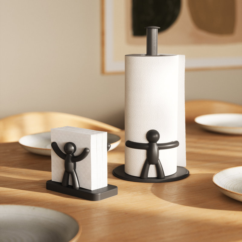 Black Polypropylene Buddy Napkin Holder with Soft-Touch Finish