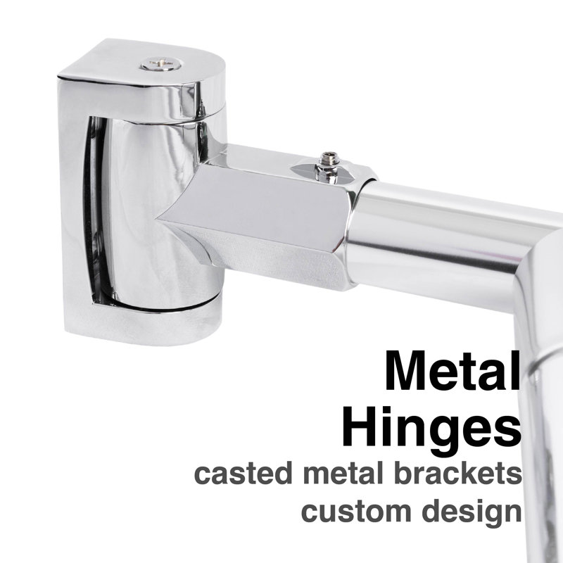 Adjustable Chrome Double Curved Shower Curtain Rod